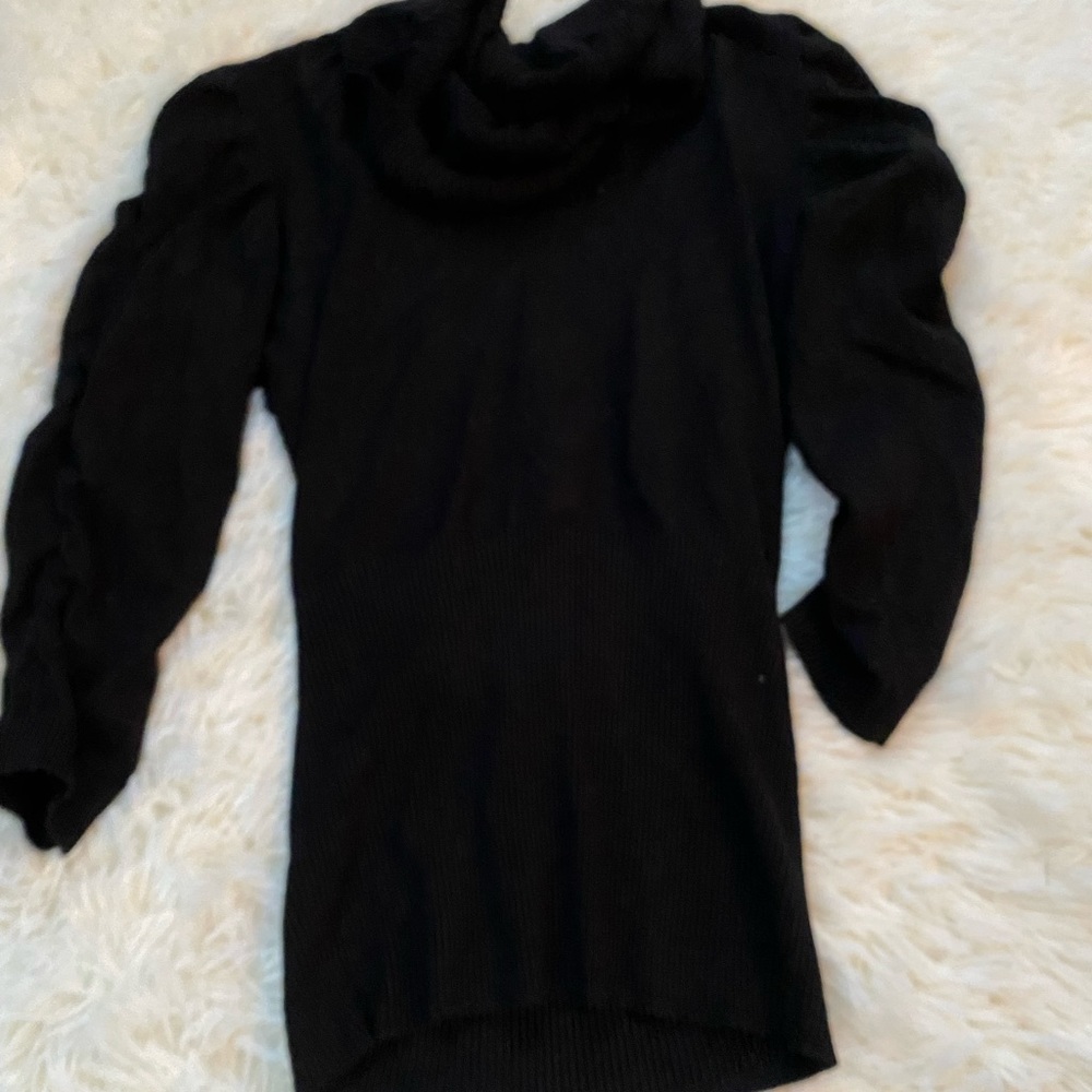 Black fitted turtle neck
